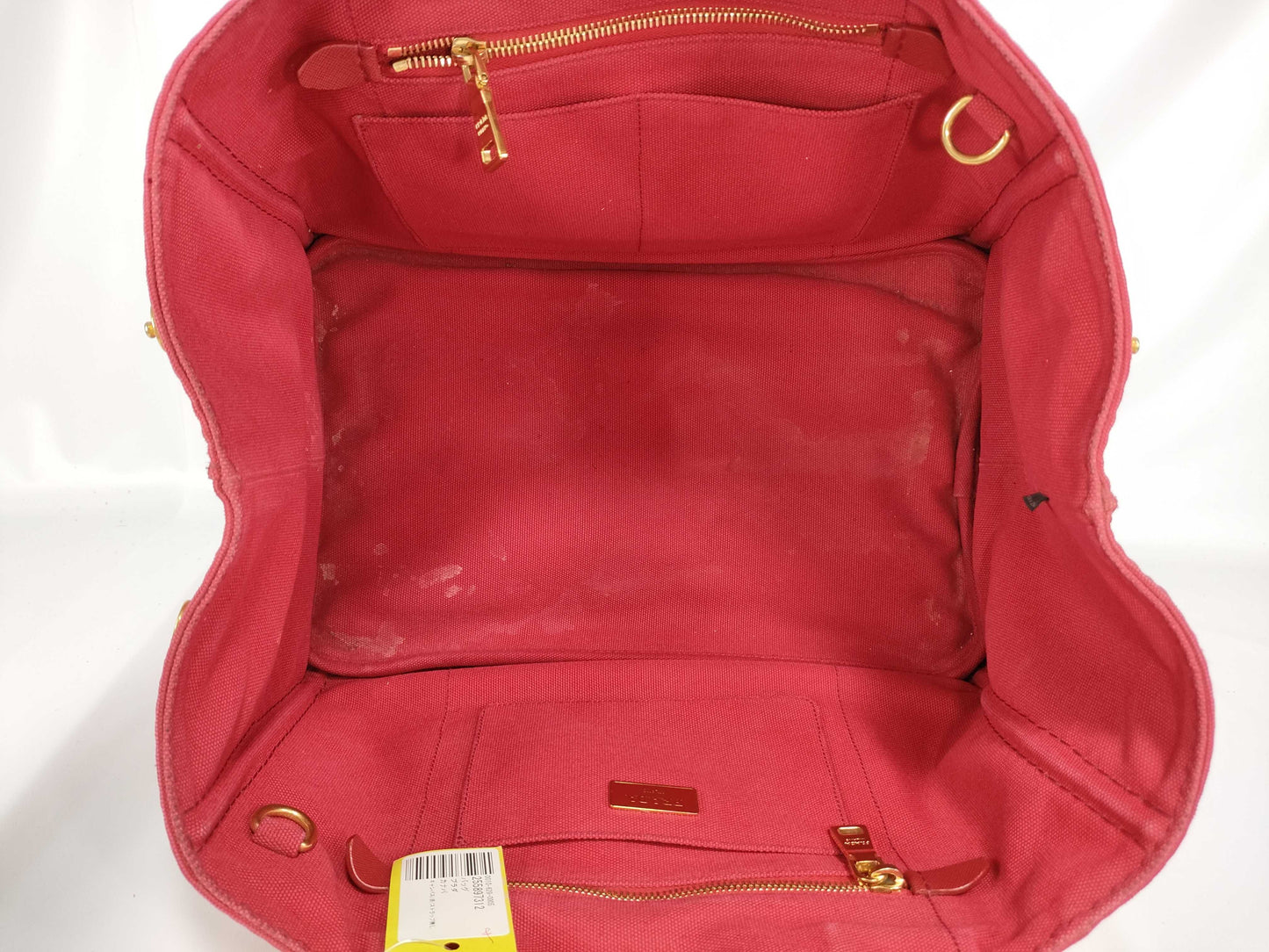 PRADA Canvas/Red/Strapless Tote Bag