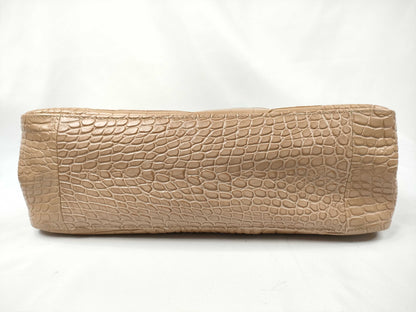 LONG CHAMP Embossed Hand Beige Handbag