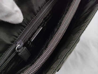 PRADA Nylon Hand Khaki Handbag