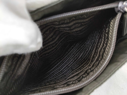 PRADA Nylon Hand Khaki Handbag
