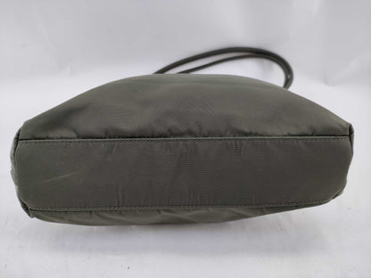 PRADA Nylon Hand Khaki Handbag