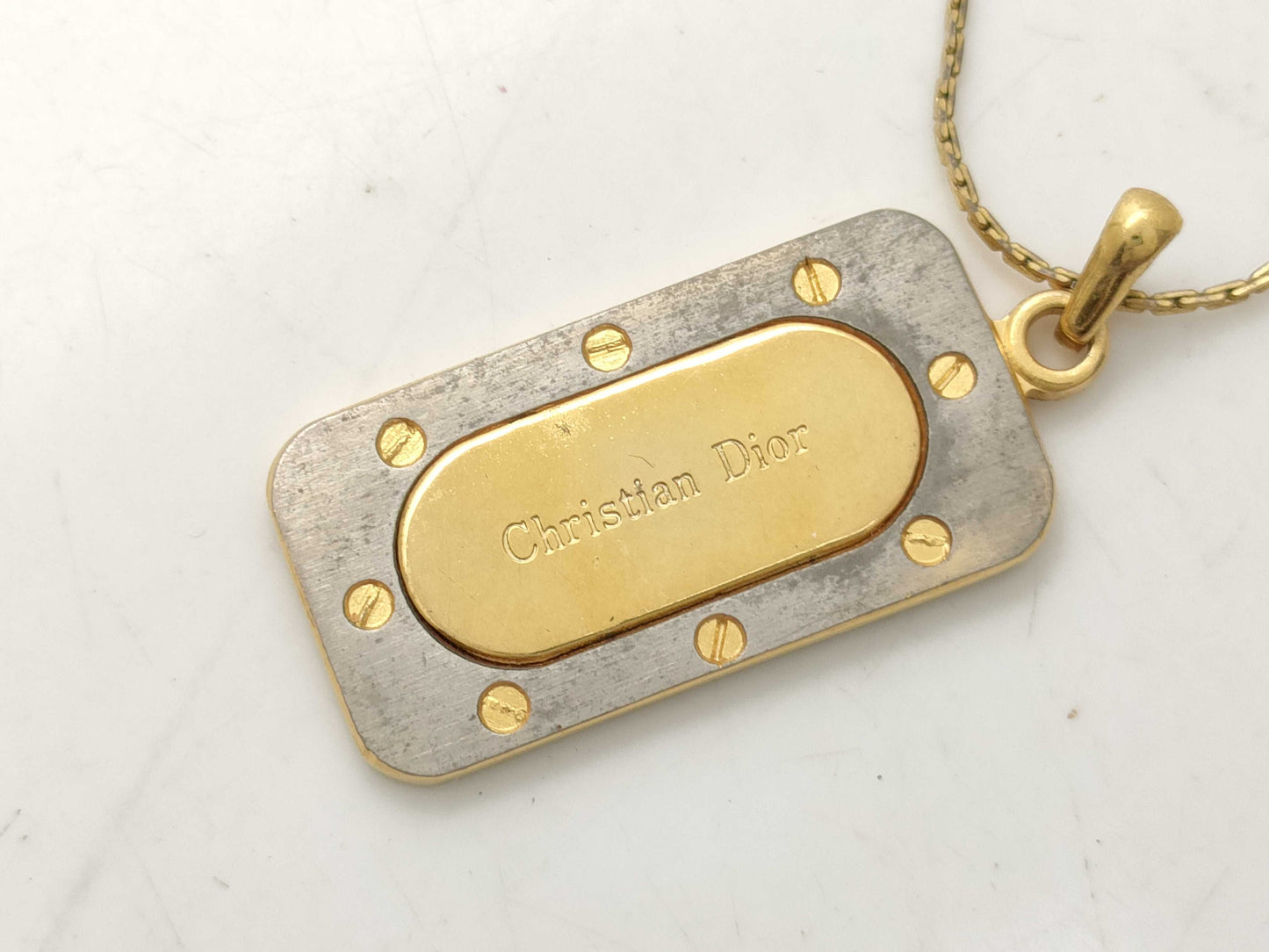 Dior GP Necklace Logo Plate Necklace