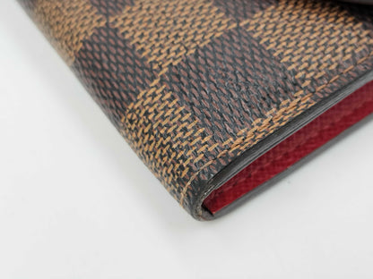 LOUIS VUITTON Damier Portefeuille Emilie Wallet with Engraved Initials