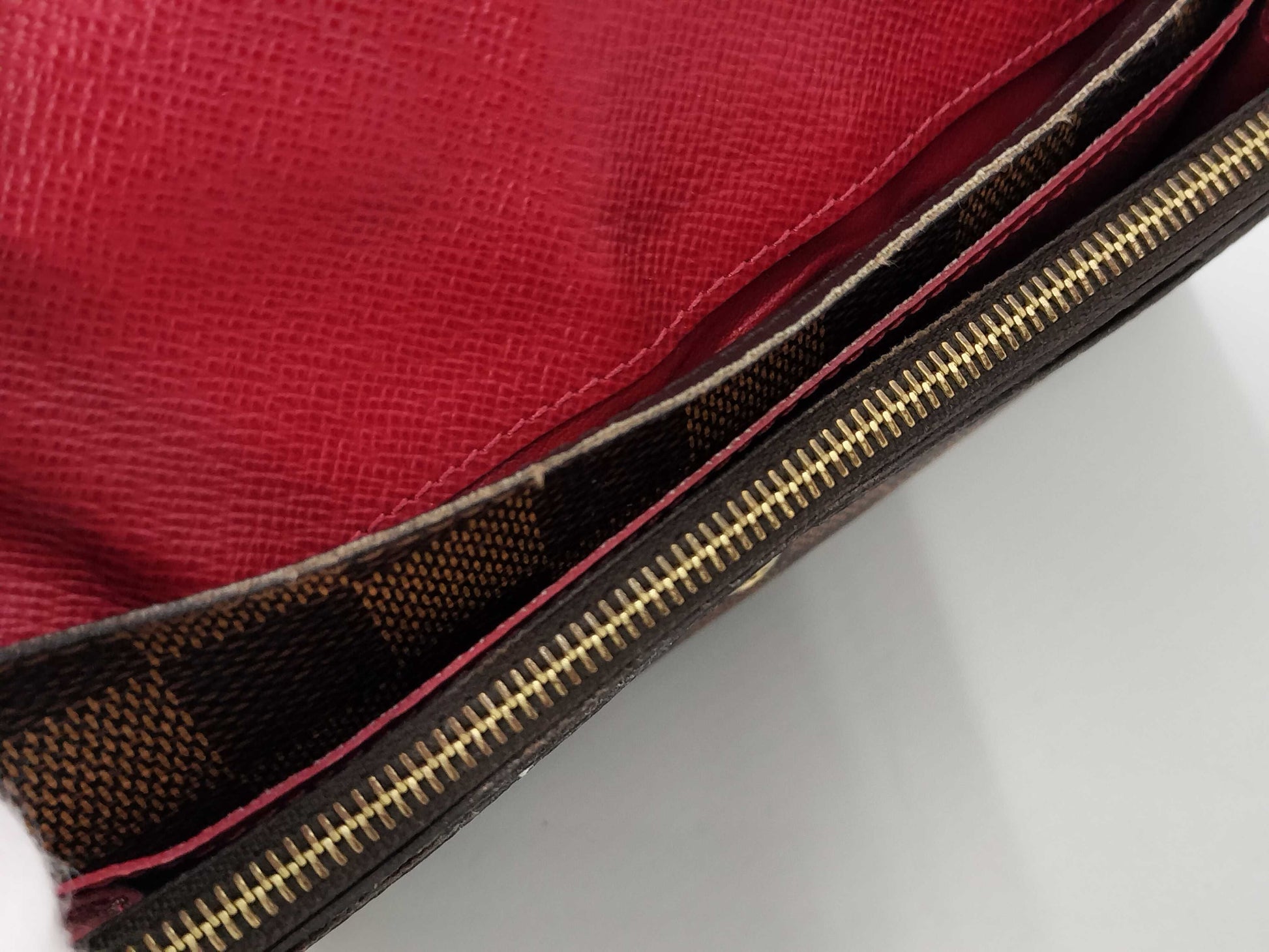LOUIS VUITTON Damier Portefeuille Emilie Wallet with Engraved Initials