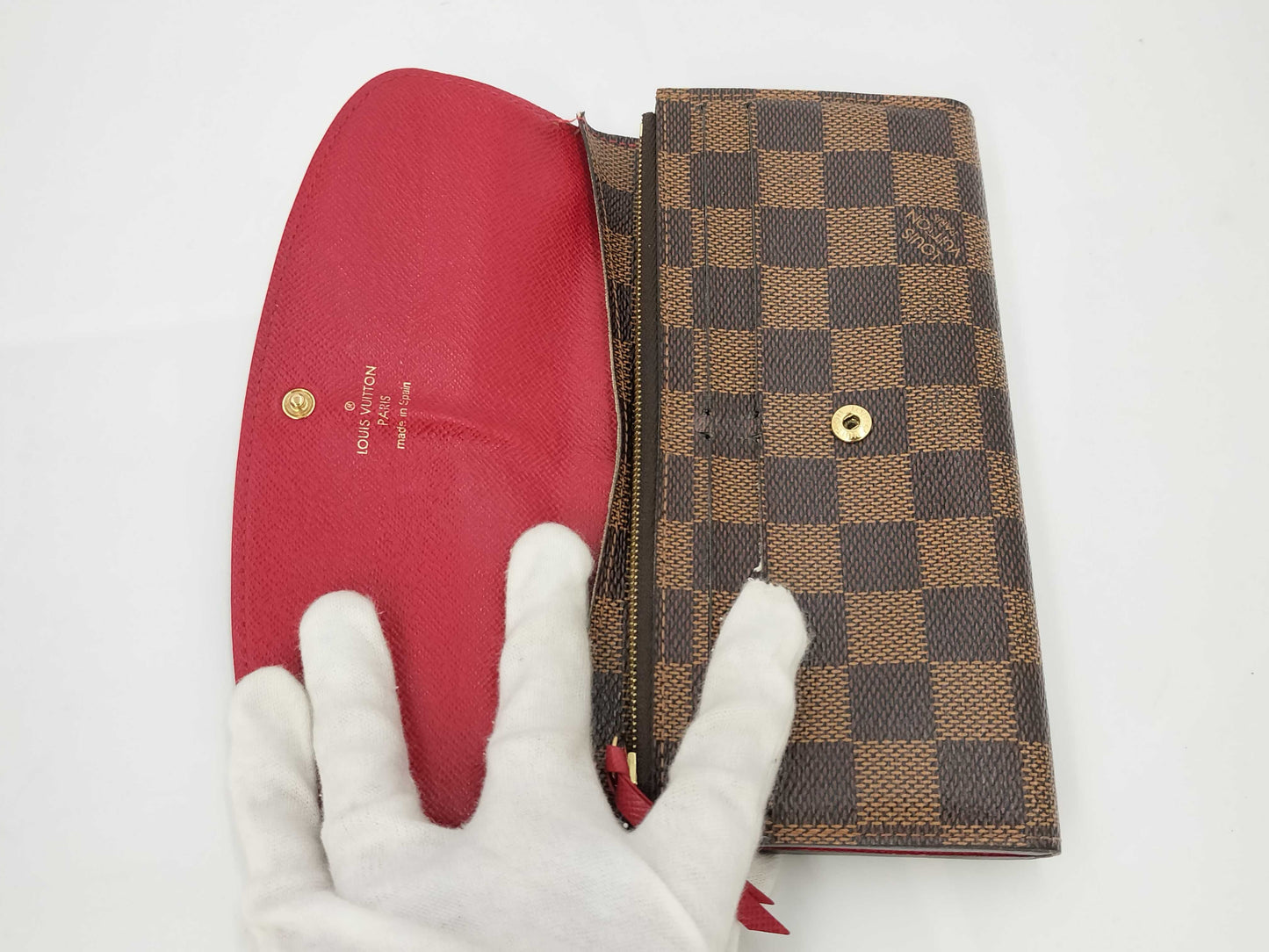 LOUIS VUITTON Damier Portefeuille Emilie Wallet with Engraved Initials