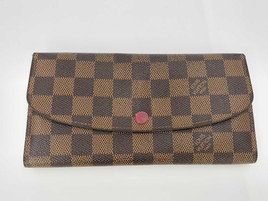 LOUIS VUITTON Damier Portefeuille Emilie Wallet with Engraved Initials