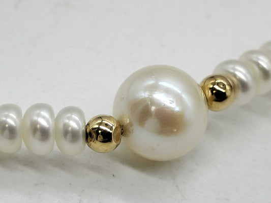 Pearl diameter: approx. 3.6mm, Akoya pearl diameter: approx. 7.0mm, 585/METAL, 9.2g, Necklace 