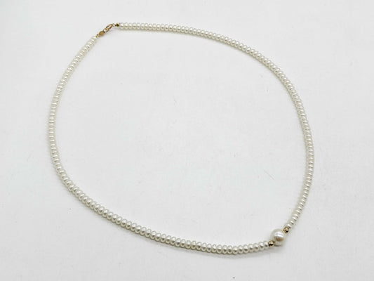 Pearl diameter: approx. 3.6mm, Akoya pearl diameter: approx. 7.0mm, 585/METAL, 9.2g, Necklace 