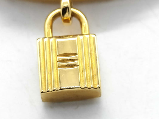 HERMES Kelly Cadena Gold/Red Bangle Bracelet Bracelets & Bangles
