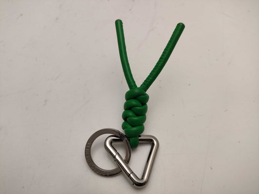 BOTTEGA VENETA Intrecciato/Triangle/Key Ring/Green/Box Key Case/Key Holder