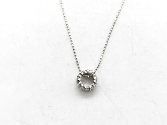 D0.30ct K18WG 2.1g Necklace 