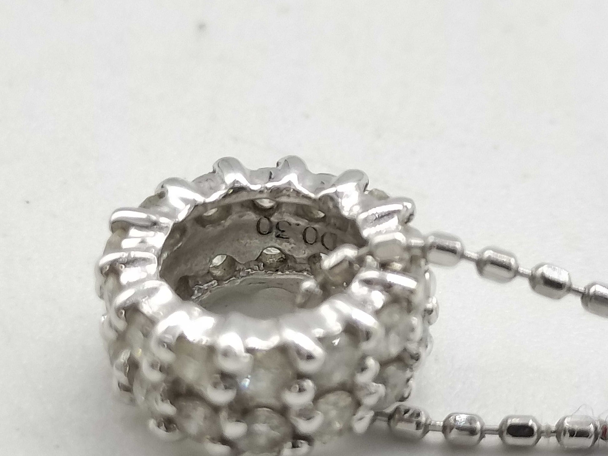 D0.30ct K18WG 2.1g Necklace 
