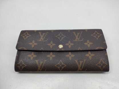 LOUIS VUITTON M60106 Monogram Portefeuille Sarah Leopard Print Pink Wallet/Initialized Wallet