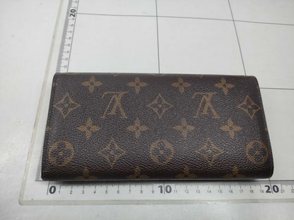 LOUIS VUITTON M60106 Monogram Portefeuille Sarah Leopard Print Pink Wallet/Initialized Wallet