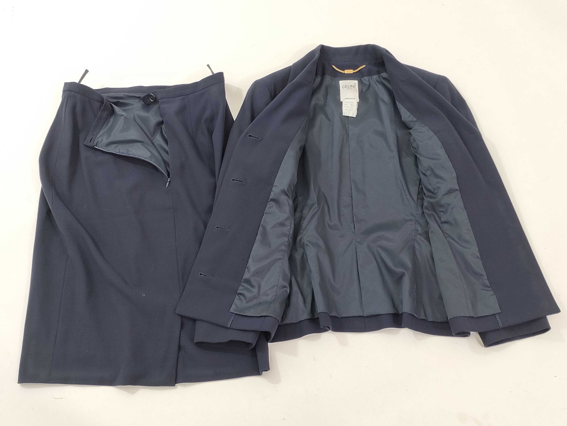 CELINE Suit and Skirt Set, Dark Navy, Vintage, Other Apparel