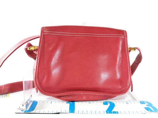 LOEWE Anagram Leather Shoulder Bag in Red 