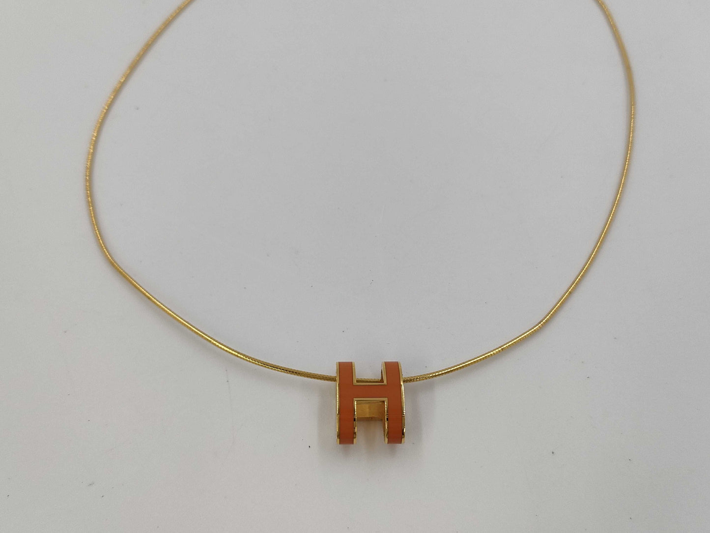 HERMES Pop Ash 925 Necklace Orange Necklace
