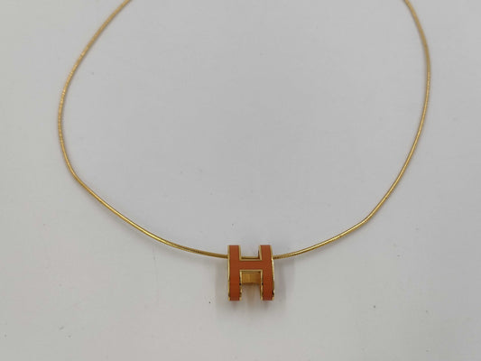 HERMES Pop Ash 925 Necklace Orange Necklace