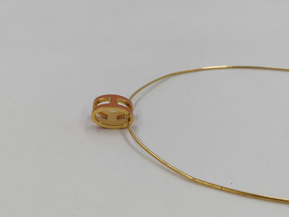 HERMES Pop Ash 925 Necklace Orange Necklace