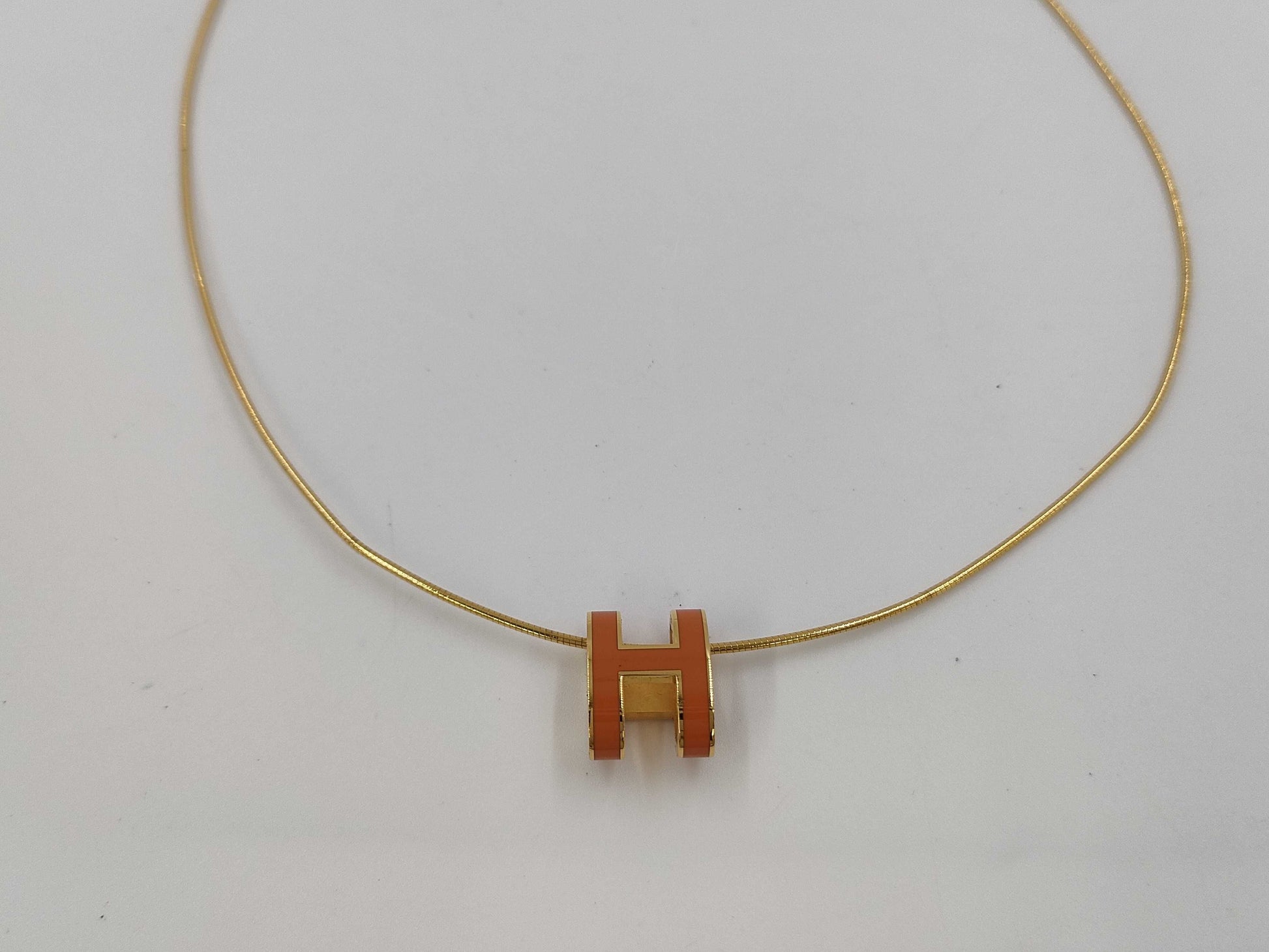 HERMES Pop Ash 925 Necklace Orange Necklace