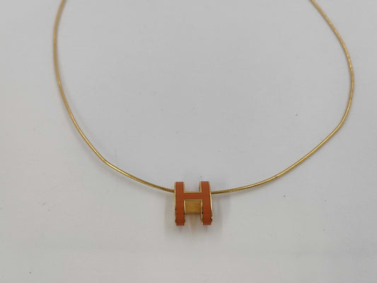 HERMES Pop Ash 925 Necklace Orange Necklace