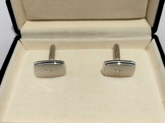 BURBERRY Boxed Silver Cufflinks with Horse Logo