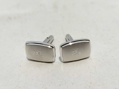 BURBERRY Boxed Silver Cufflinks with Horse Logo