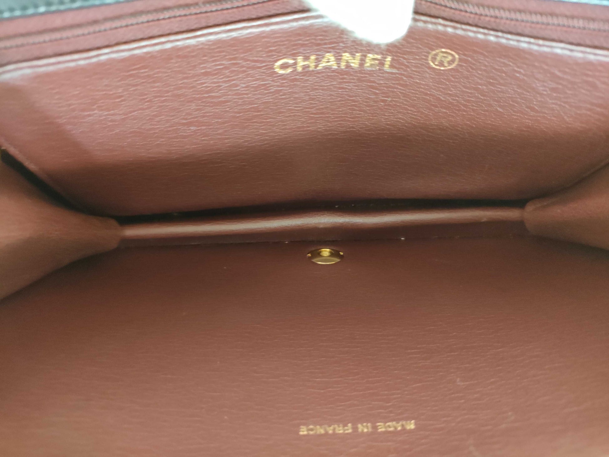 CHANEL [No sticker card] Calfskin chain wallet bag shoulder bag