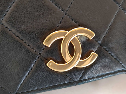 CHANEL [No sticker card] Calfskin chain wallet bag shoulder bag