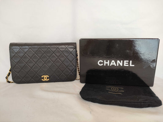 CHANEL [No sticker card] Calfskin chain wallet bag shoulder bag