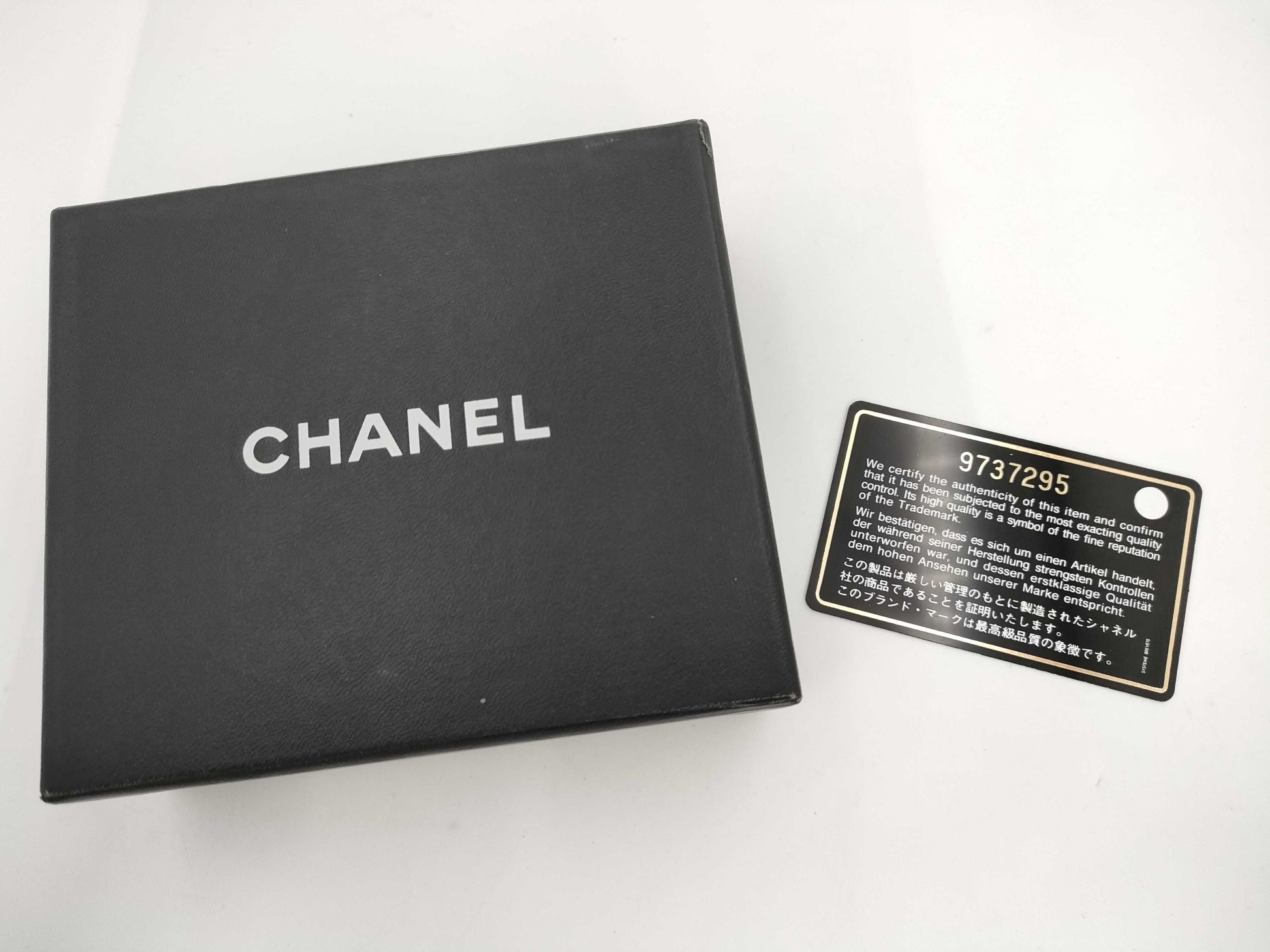 CHANEL Coco Button Tri-fold Wallet with Double Hook, Leather, Mint Blue