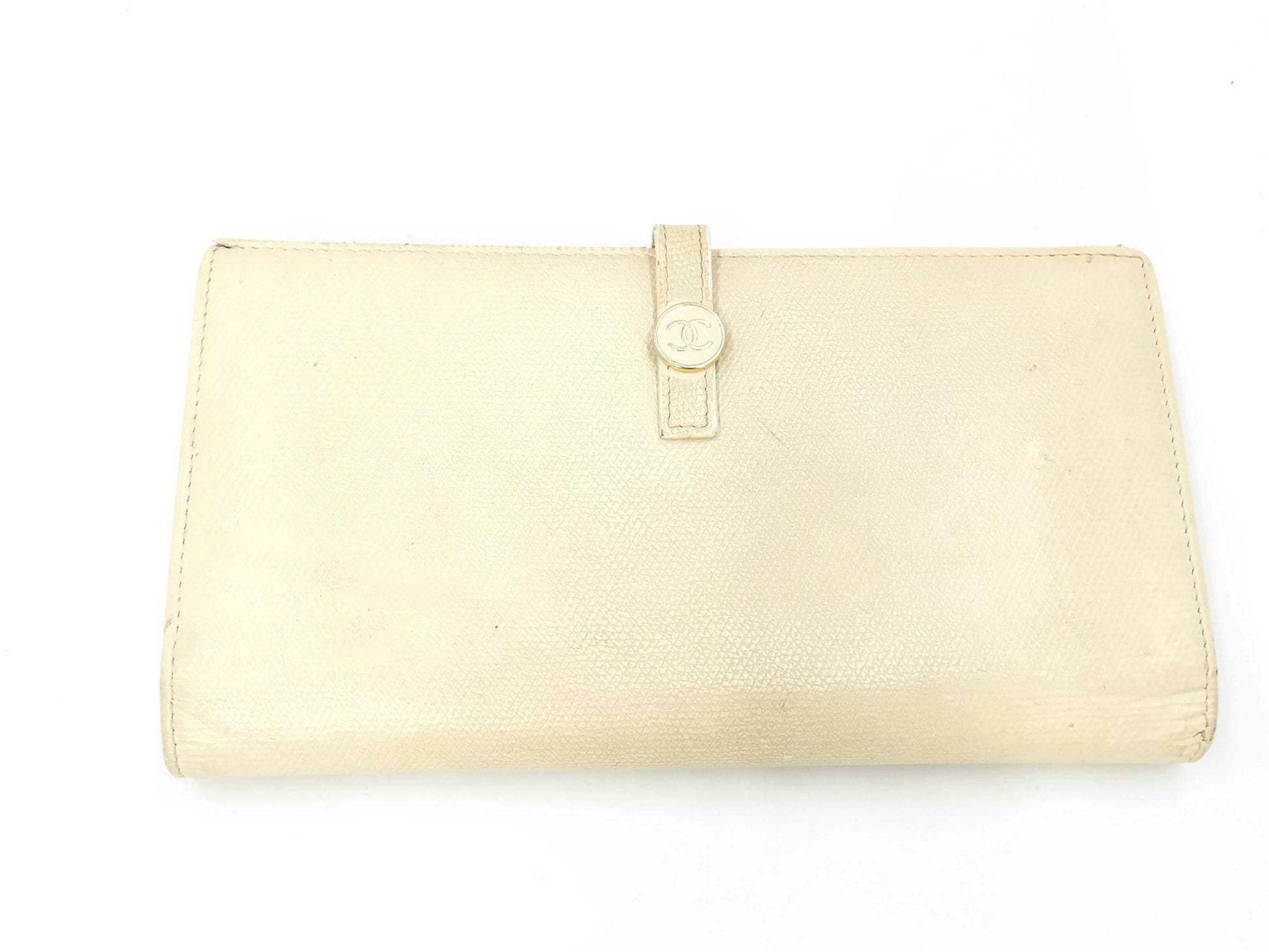 CHANEL Coco Button Long Wallet with Double Hook, Leather Wallet