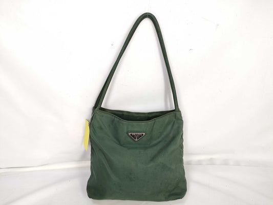 PRADA Nylon Khaki Handbag