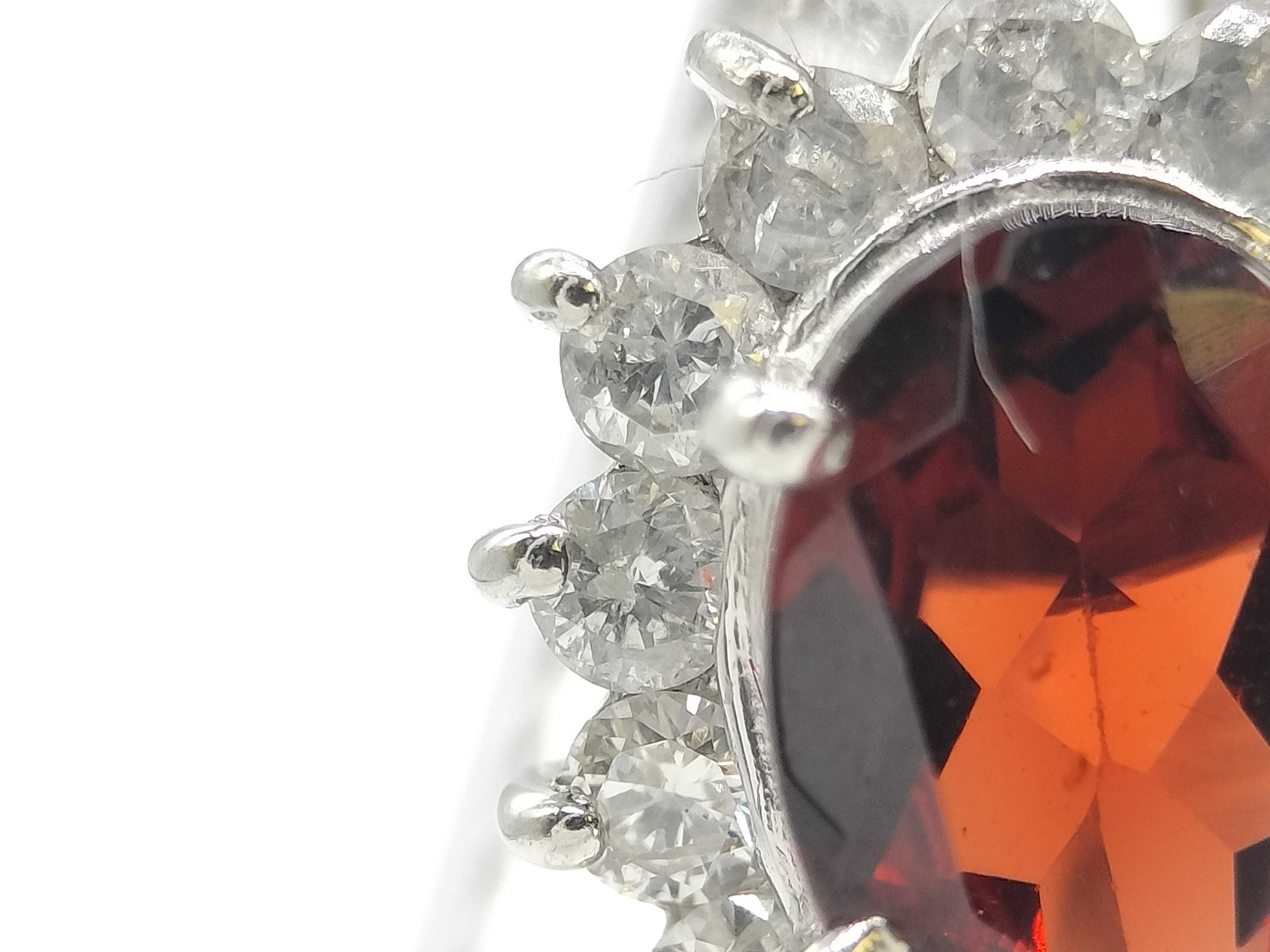 Garnet and Diamond PT900/850 5.6g Necklace 