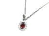 Garnet and Diamond PT900/850 5.6g Necklace 