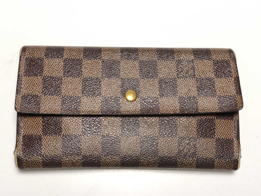 LOUIS VUITTON Monogram Key Case/Damier Long Wallet Set of 2 Wallets