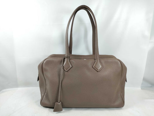 HERMES Victoria 35 Etoupe Handbag