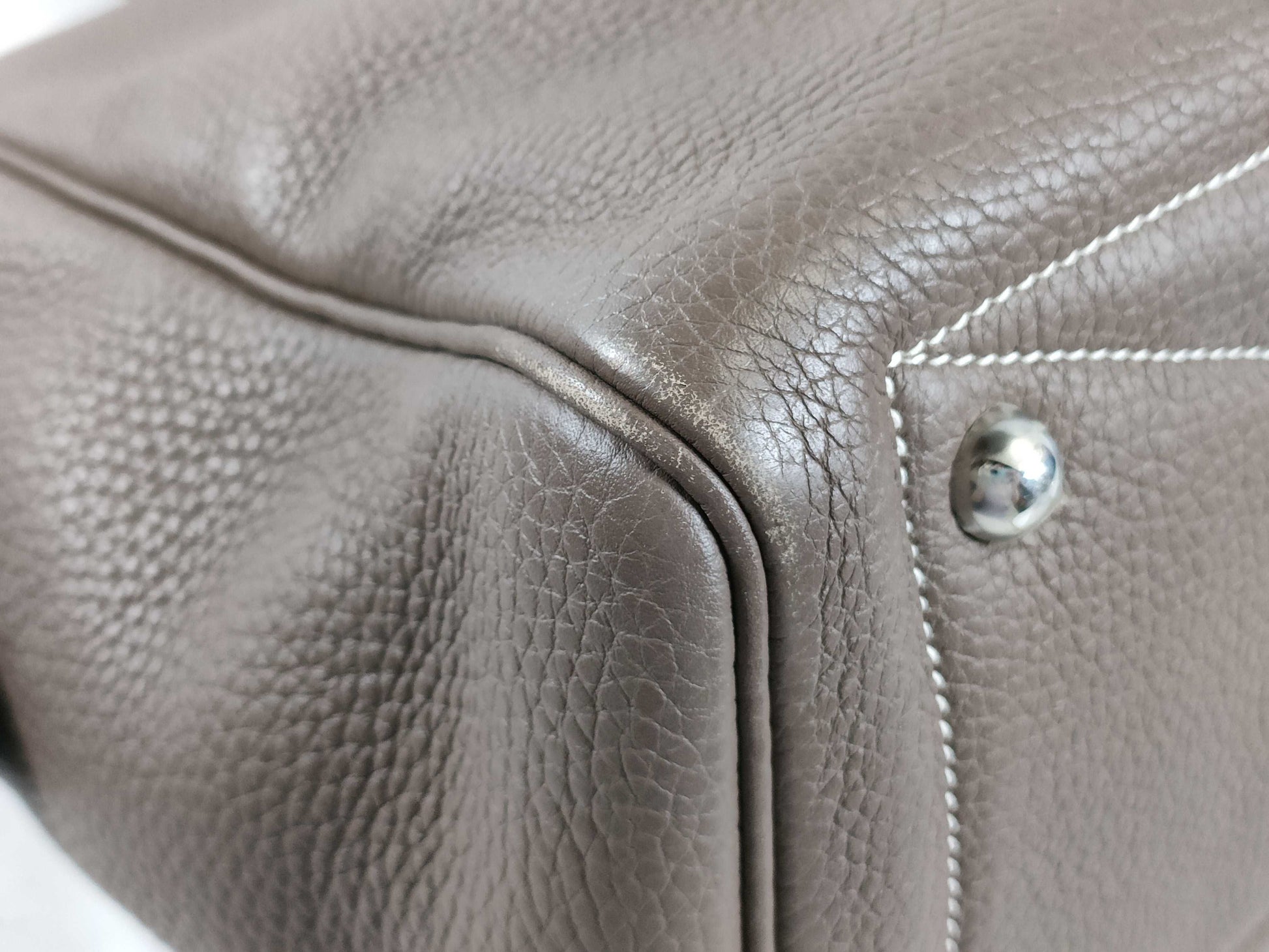 HERMES Victoria 35 Etoupe Handbag