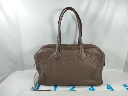 HERMES Victoria 35 Etoupe Handbag