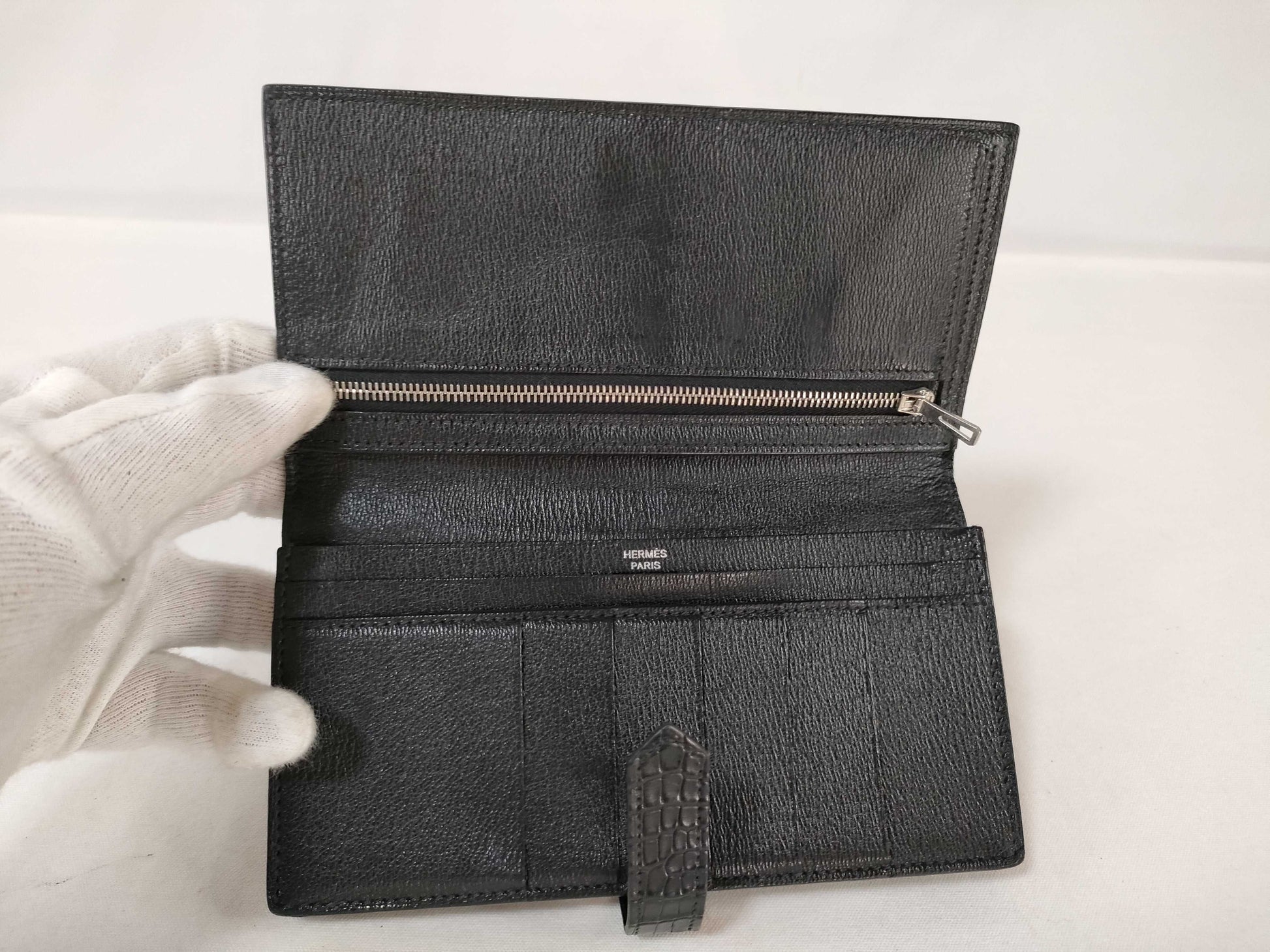 HERMES Bearn Alligator Wallet