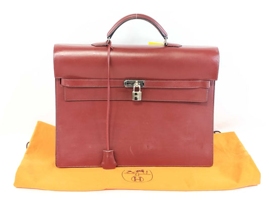 HERMES Kelly Depeche 38 Box Calf Handbag