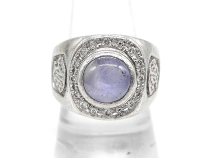 Stainless steel 3.34ct D 0.26ct Pt900 21.1g ring 