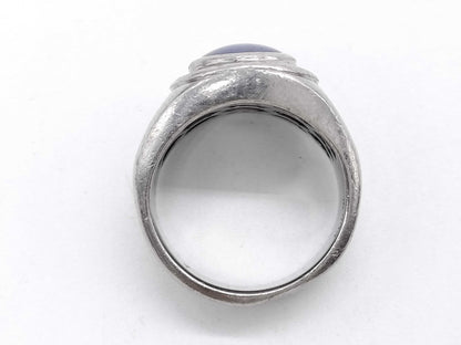 Stainless steel 3.34ct D 0.26ct Pt900 21.1g ring 