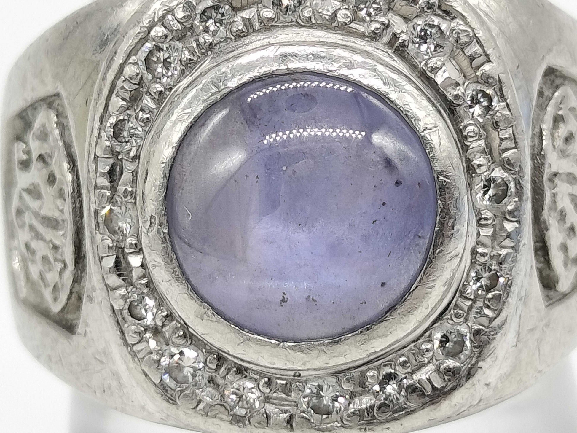 Stainless steel 3.34ct D 0.26ct Pt900 21.1g ring 
