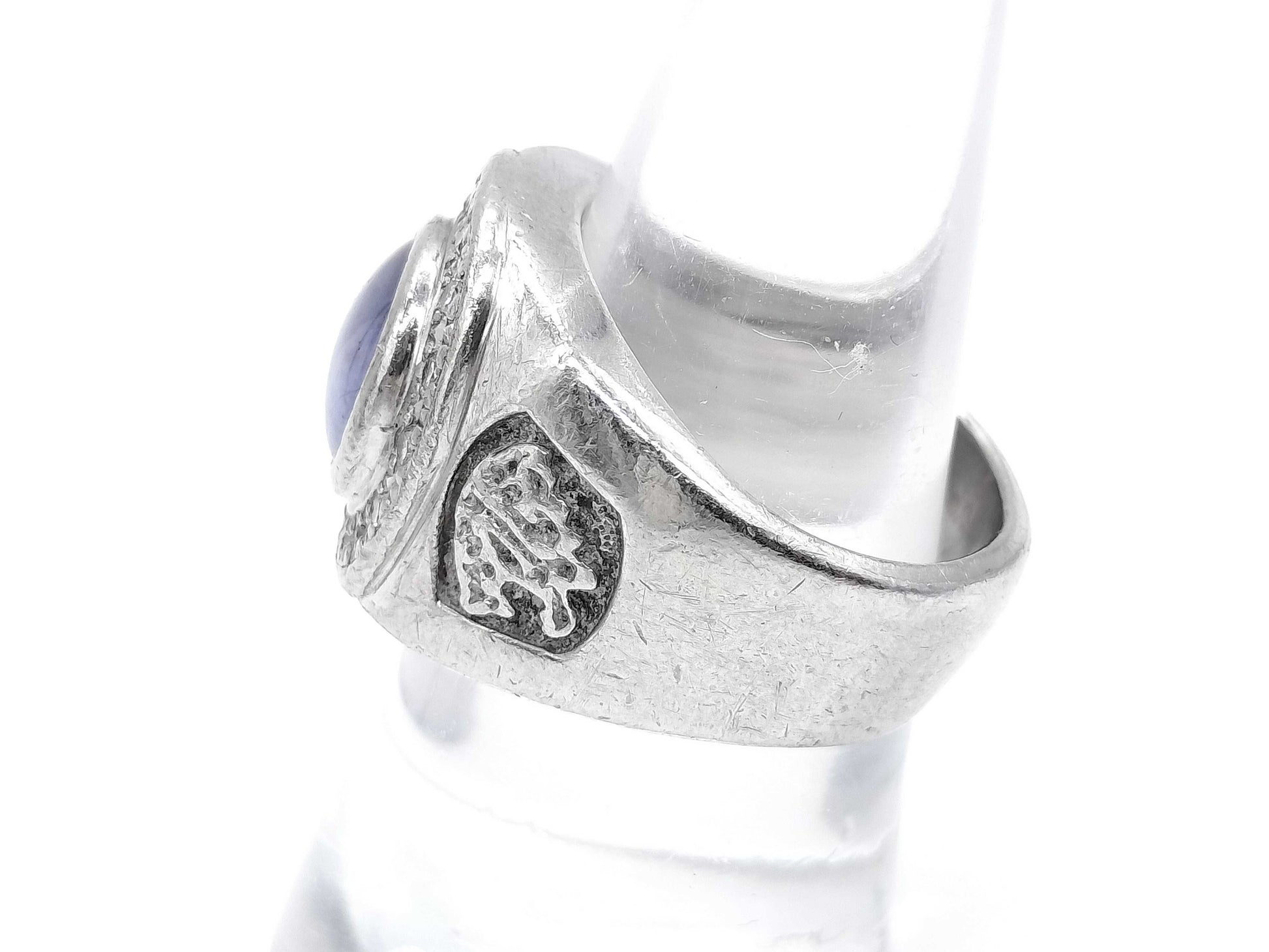 Stainless steel 3.34ct D 0.26ct Pt900 21.1g ring 