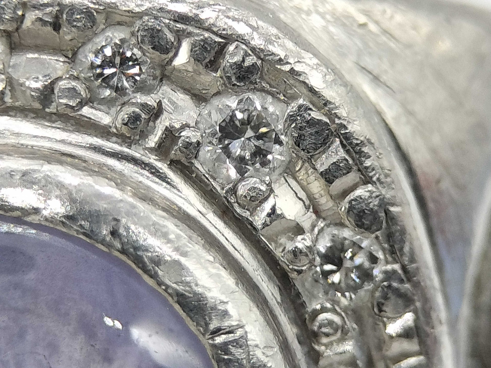 Stainless steel 3.34ct D 0.26ct Pt900 21.1g ring 