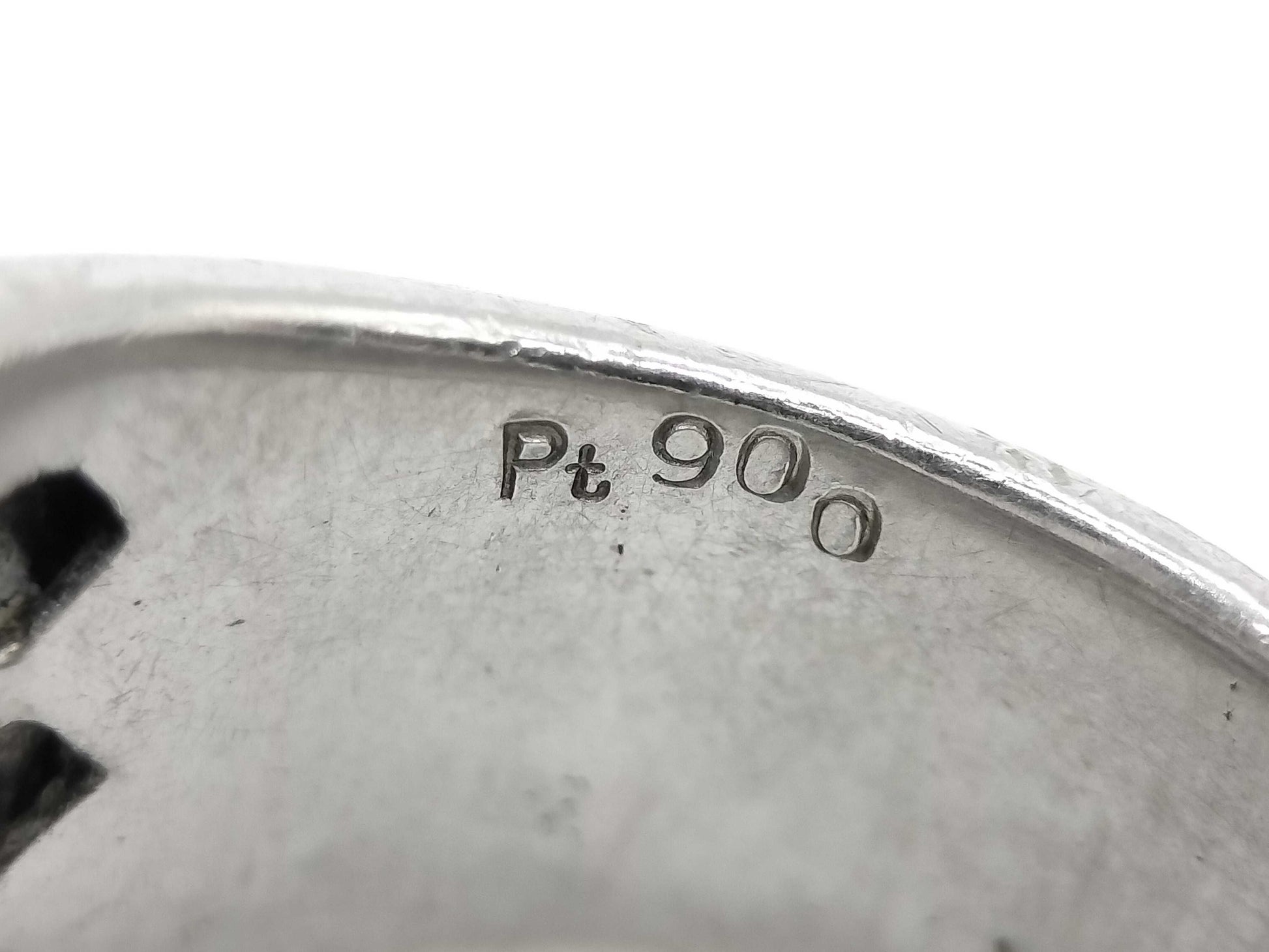 Stainless steel 3.34ct D 0.26ct Pt900 21.1g ring 