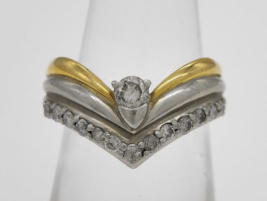 D0.50ct Pt900/K18 4.9g Ring 