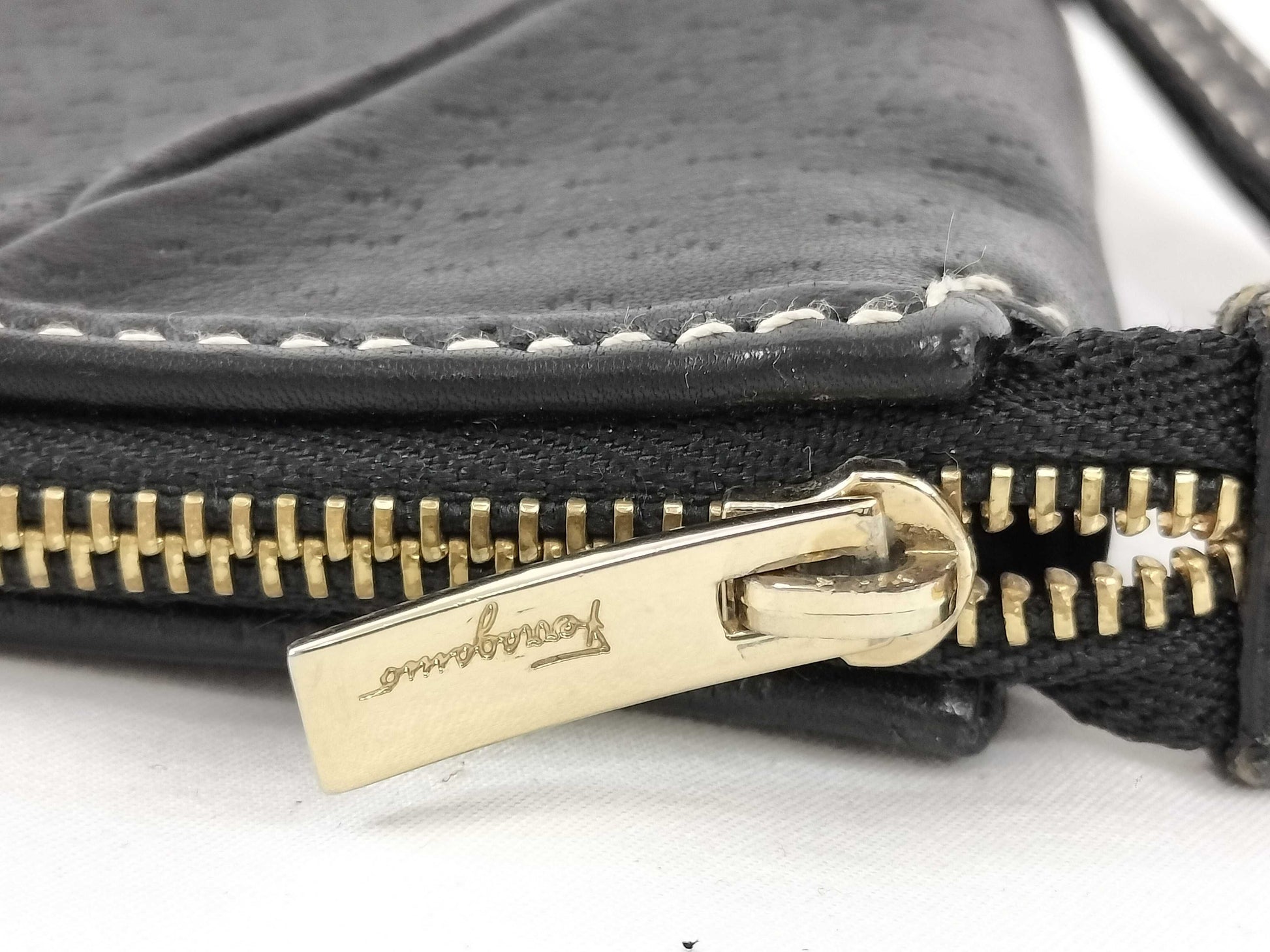 Salvatore Ferragamo Gancini Leather/Pouch Shoulder Bag