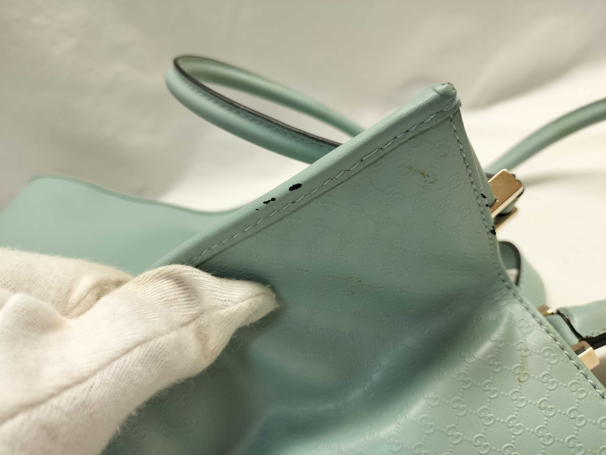 GUCCI Jackie 002/1065/Micro GG/Handbag/Sky Blue Handbag